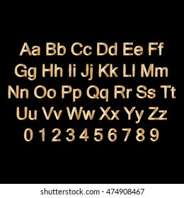 Gold alphabet and numbers
