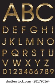 Gold Alphabet and Numbers.
Stock Vector