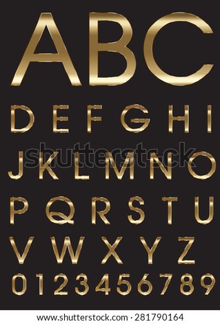 Gold Alphabet Numbers Stock Vector Stock Vector (Royalty Free ...