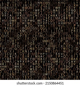 Gold alphabet seamless pattern. Beautiful abc background. Repeat halftone typeset backdrop. Digital trendy letters ornament. Golden fonts collection. Abc symbols and signs. Letters endless texture.