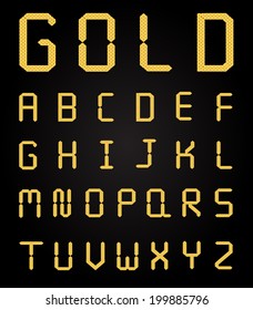 Gold alphabet set.