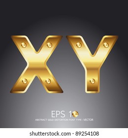 gold alphabet vector