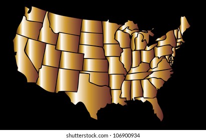 gold american maps