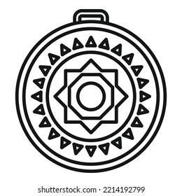 Gold Amulet Icon Outline Vector. Magic Religion. Cute Amulet