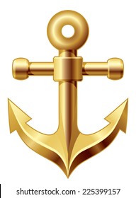 Gold anchor. Eps8. CMYK. Organized by layers. Global colors. Gradients used
