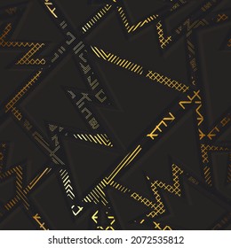 Gold ancient vector seamless pattern.