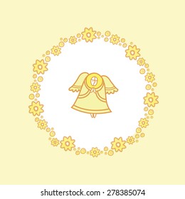 gold angel with flowers 