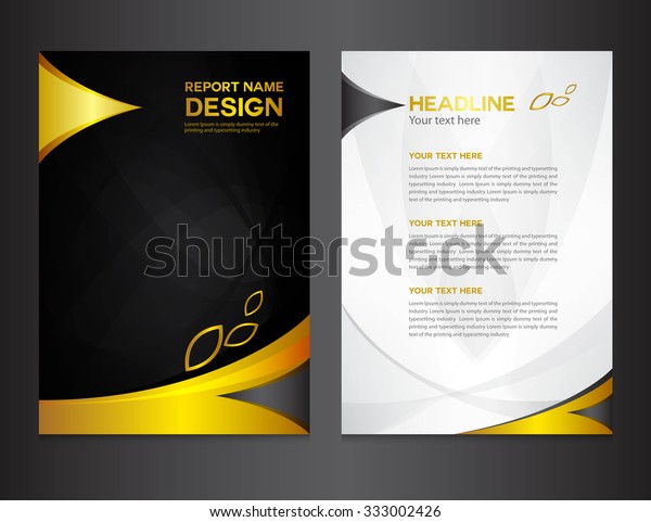Gold Annual Report Design Vector Illustration Stock Vector (Royalty ...