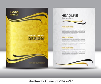 Gold Annual Report Design Vector Illustration Stock Vector (Royalty ...