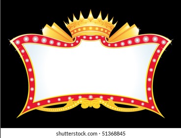 Gold antique frame with diamonds and crown