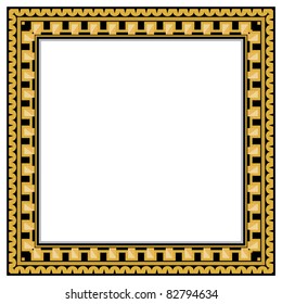 gold antique frame isolated on white background