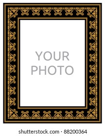 gold antique frame isolated on white background
