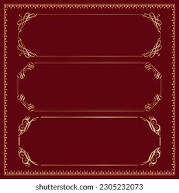 Gold Antique Rectangle Frames Set Free Vector on dark background Vintage Frames