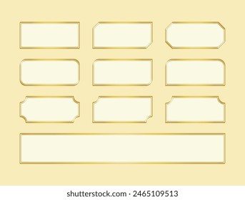 Gold antique text box frame set