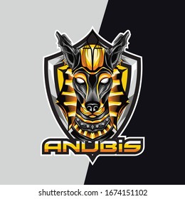 Gold anubis esport logo and mascot game