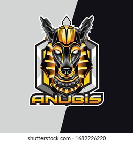Gold anubis esport logo and mascot game