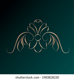 Gold arabesque art arabic dark background vector illustration