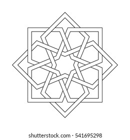 Islamic Pattern Vector Geometric Lattice Mandala Stock Vector (Royalty ...