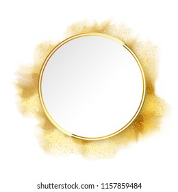 gold  around white and gold cycle frame on white