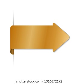 gold arrow banner with shadow
