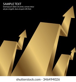 Gold Arrow business vector