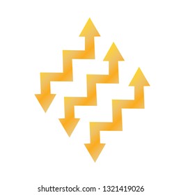 Gold arrow illustration.- vector