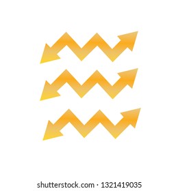 Gold arrow illustration.- vector
