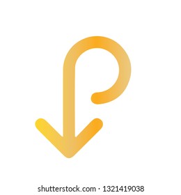 Gold arrow illustration.- vector