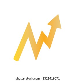 Gold arrow illustration.- vector