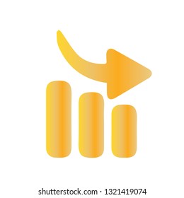 Gold arrow illustration.- vector
