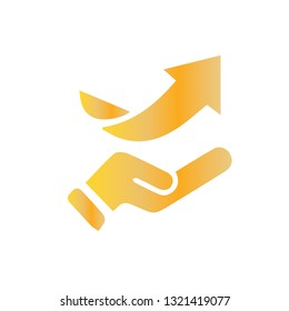 Gold arrow illustration.- vector