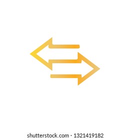 Gold arrow illustration.- vector