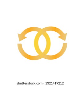 Gold arrow illustration.- vector