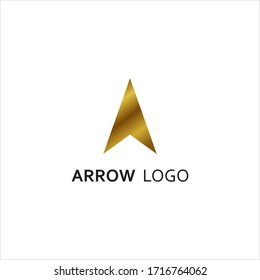 Gold arrow modern logo illustration