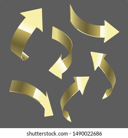 Gold Arrow pointer Direction colorful 