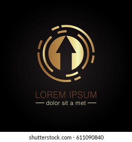 gold arrow round icon logo