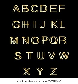 Gold art deco Alphabet