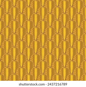 Fondo De Patrón De Repetición Sin Costura Art Deco Dorado