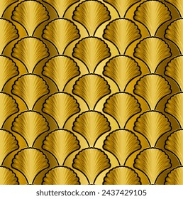 Fondo De Patrón De Repetición Sin Costura Art Deco Dorado