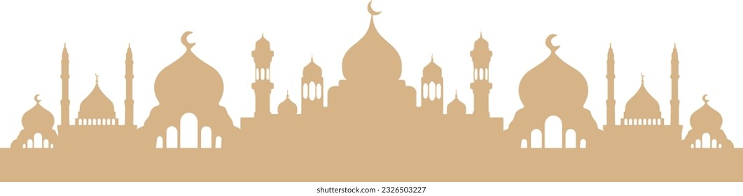 Gold Artistic Mosque Silhouette Element