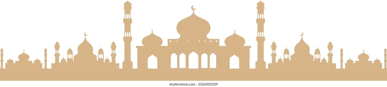 Gold Artistic Mosque Silhouette Element