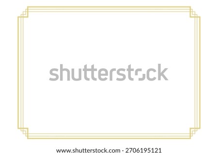 Gold asian Korean traditional frames, line borders with knot corners ornament. Decoration border, divider for banner, certificate.