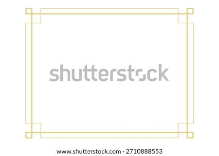 Gold asian Korean traditional frames, line borders with knot corners ornament. Decoration border, divider for banner, certificate.