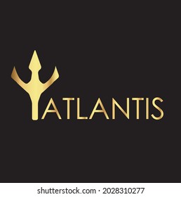 Gold Atlantis Logo, Logotype Design Vector