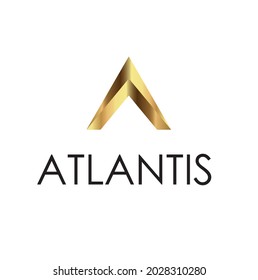 Gold Atlantis Logo, Logotype Design Vector