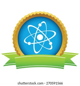 Gold atom logo on a white background. Vector illustration