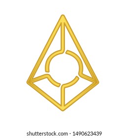 Gold Augur coin icon. golden Cryptocurrency coin money. blockchain  symbol. Internet money