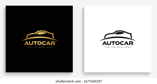 Gold auto car logo. Modern logo icon template vector design
