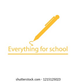 Gold automatic pen with the inscription Everything for school.
