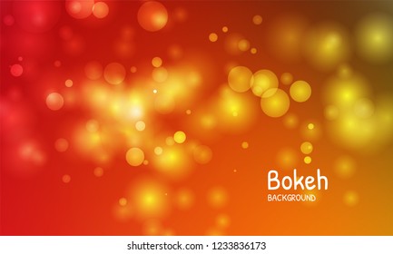Gold autumn color background. Blur bokeh light effect. Abstract vector illustration